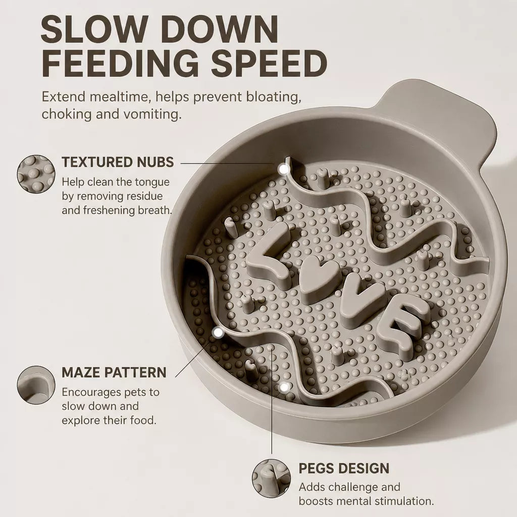 Slow-Feeder Bowl for Dogs and Cats