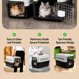 Pet Airline Travel Carrier with Hanging Bowl for Cats and Small Dogs