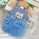 Blue Striped Mesh Dress for Dogs & Cats