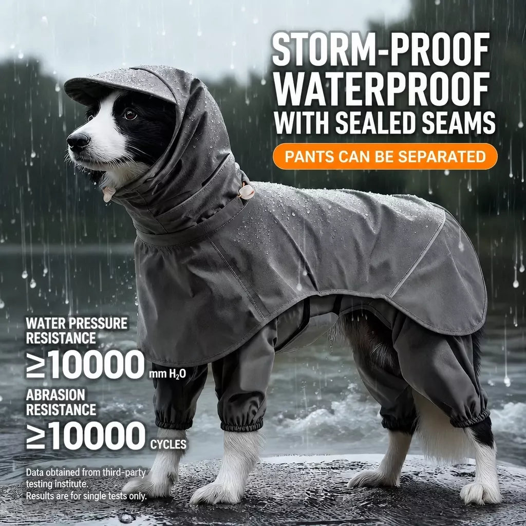 Four-Leg Rain Jacket for Medium to Large Dogs