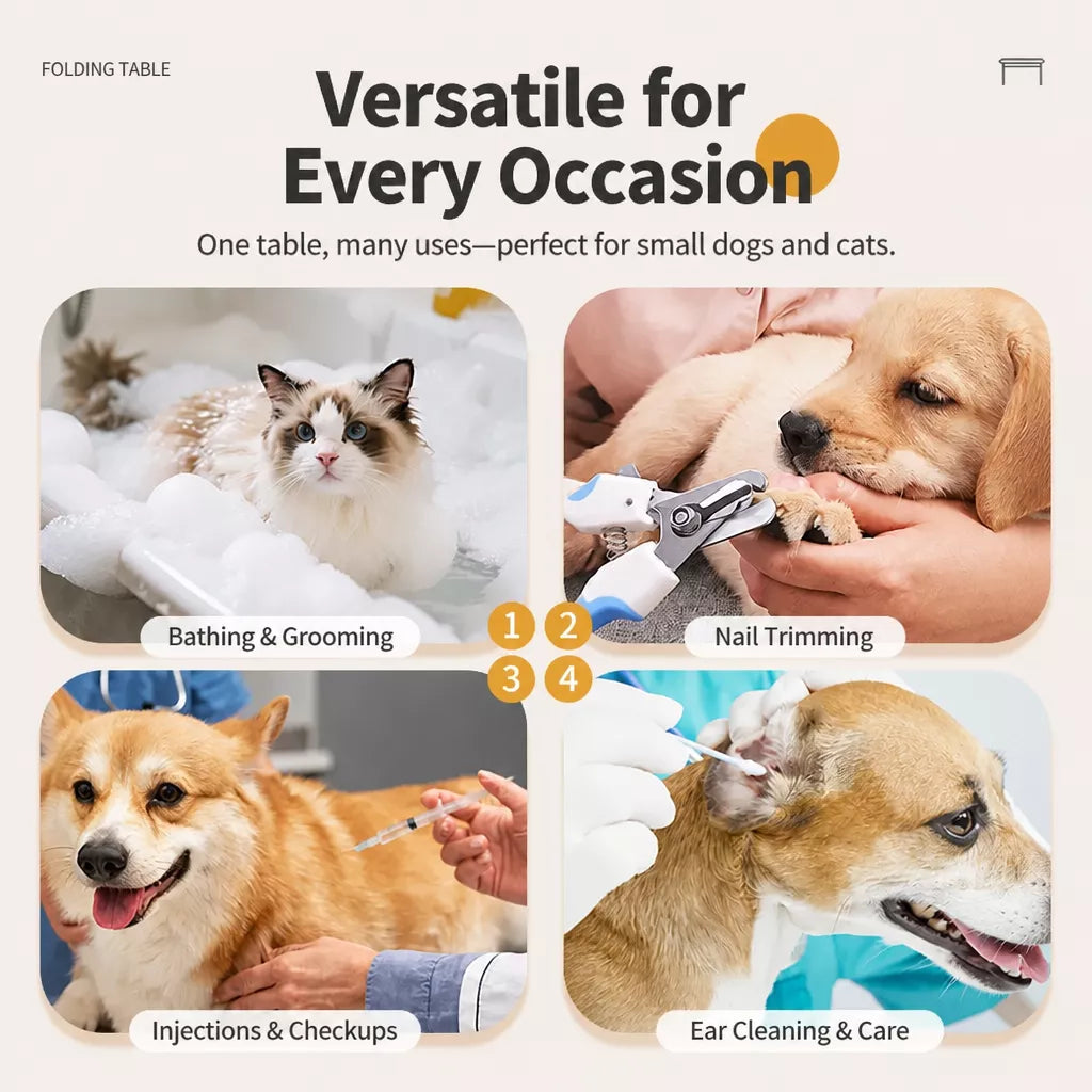 Foldable Pet Grooming Stand with Restraint Strap