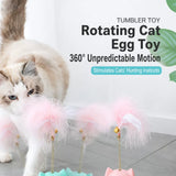 Cat Wobble Toy with Feather and Bell