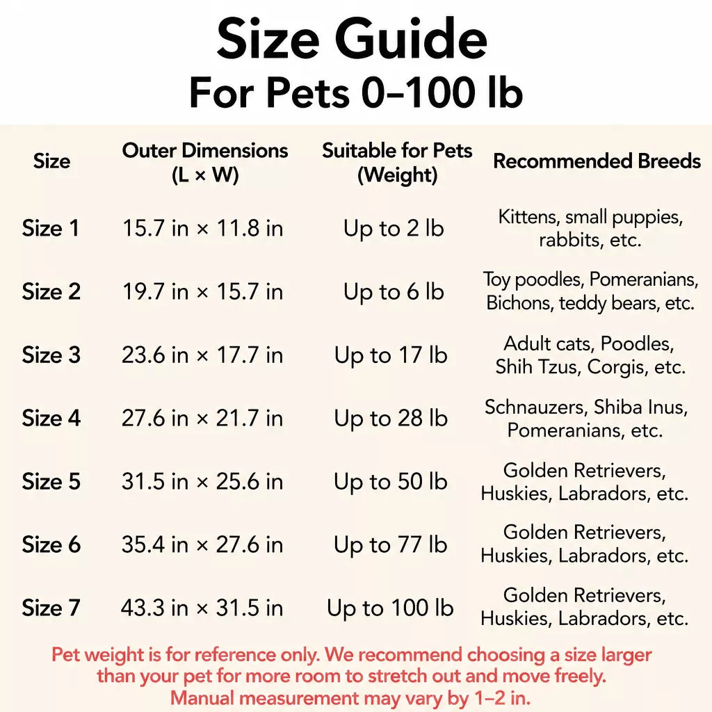 Rectangular Padded Pet Bed for Dogs and Cats