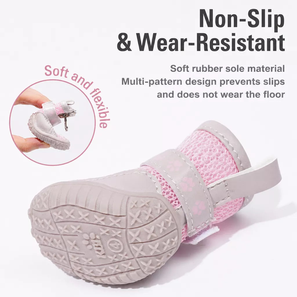Oxford Cloth Small Dog Shoes with Zipper Closure