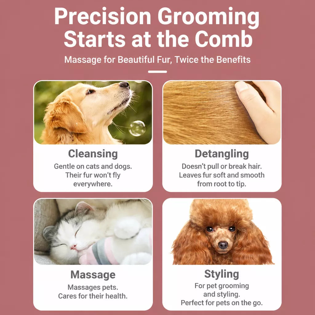 Pet Grooming Brush for Dogs & Cats