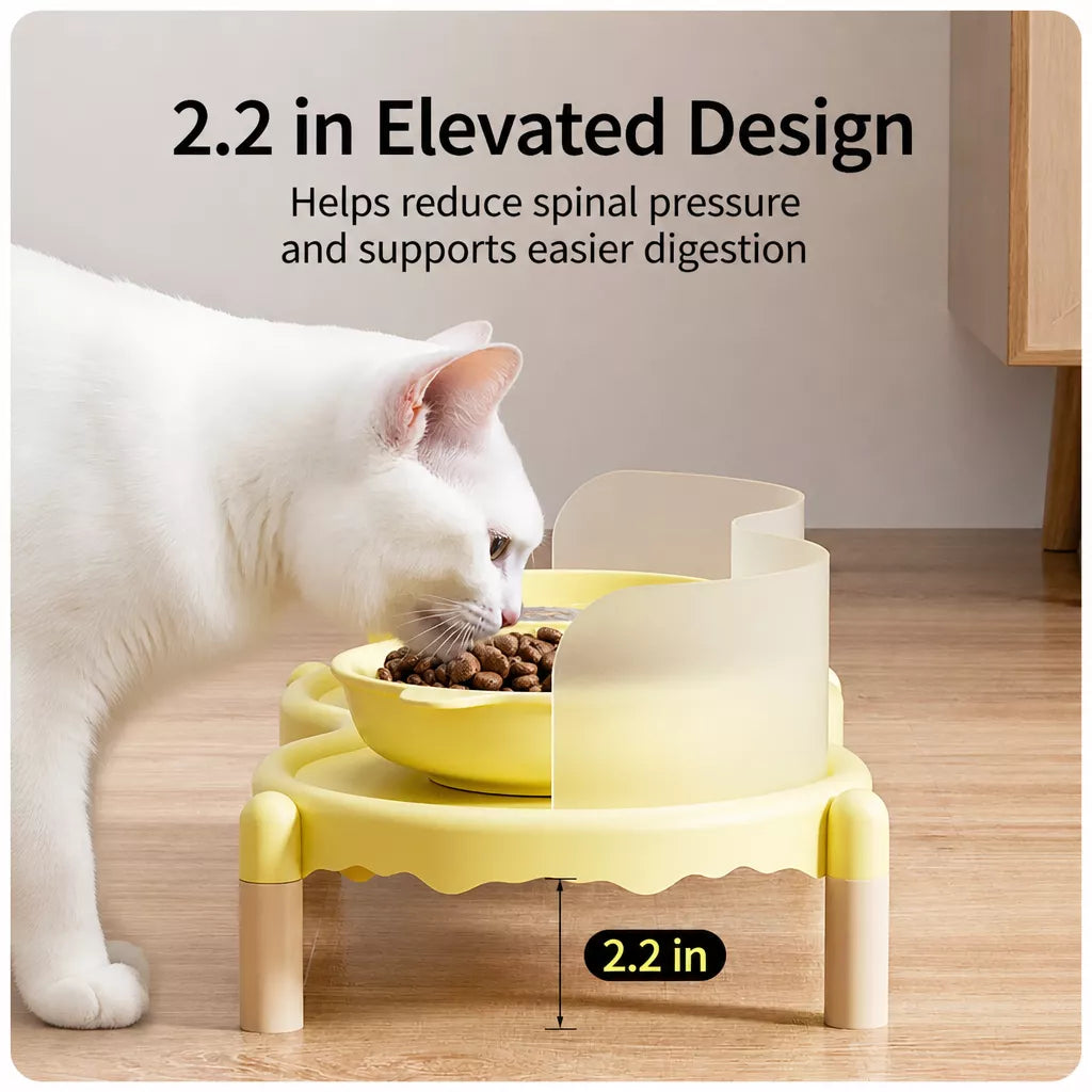 Elevated Ceramic Pet Bowl Set with a Double-Bowl Stand