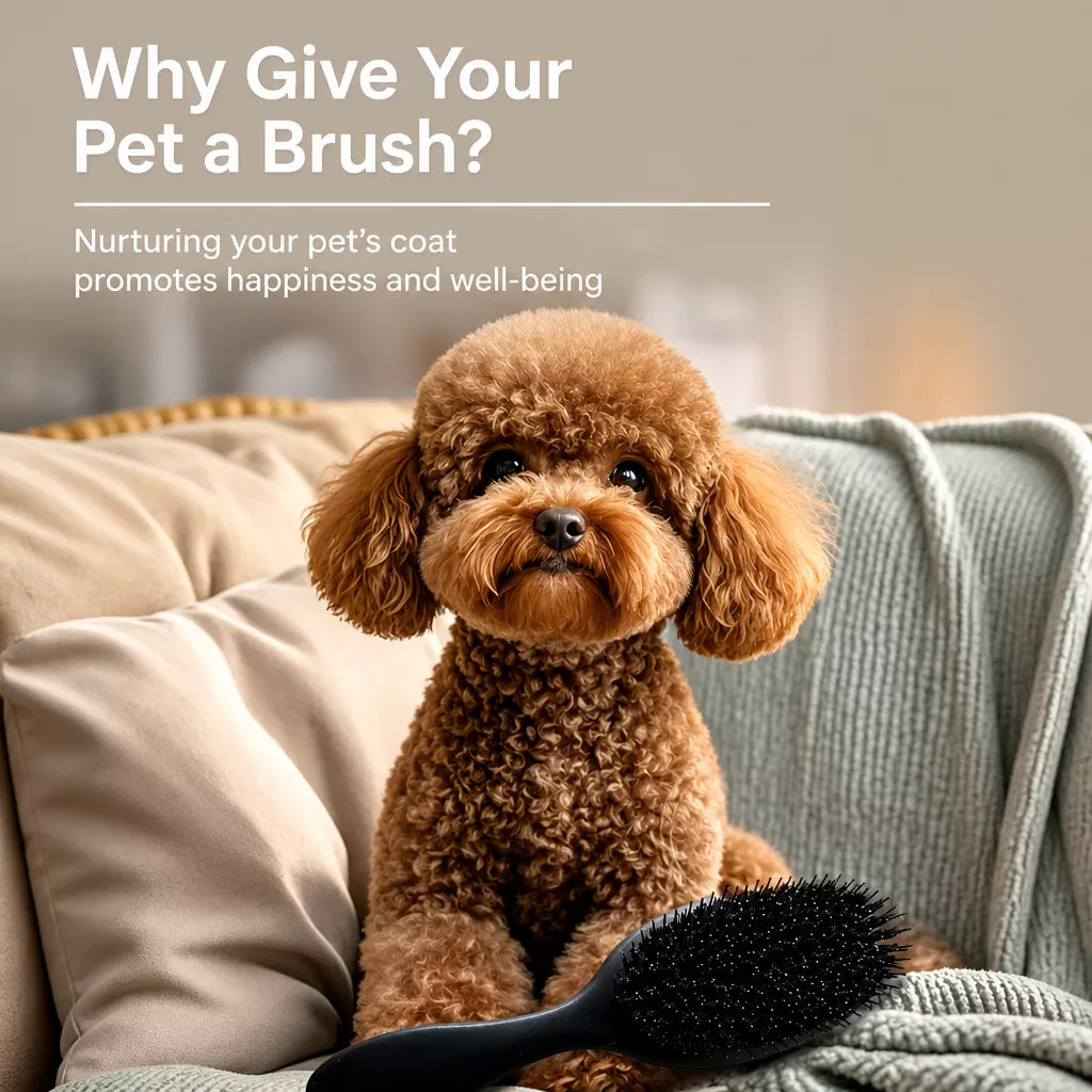 Boar Bristle Grooming Comb for Dogs and Cats