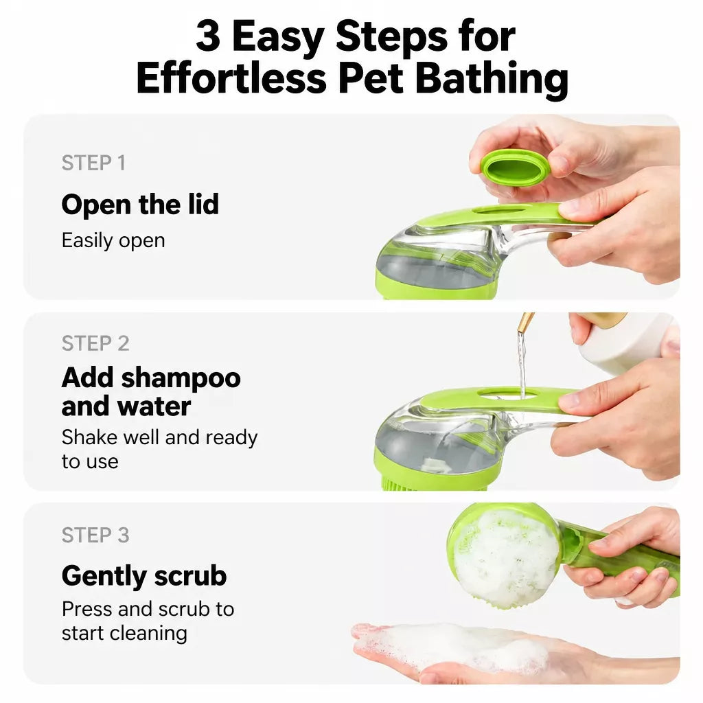Pet Bathing Massage Brush for Dogs and Cats