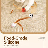 Cat Ball Toy with Feather Details