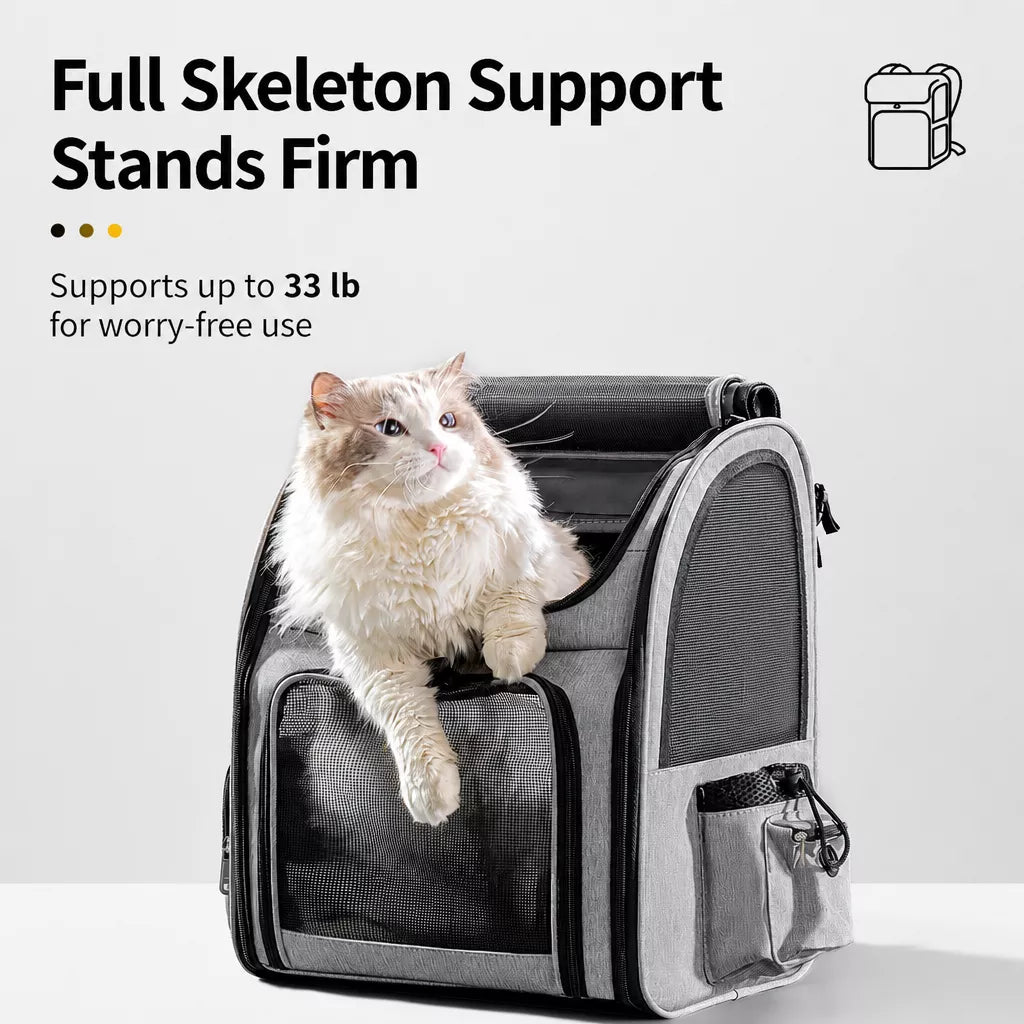 Large Breathable Pet Carrier Backpack for Dogs and Cats