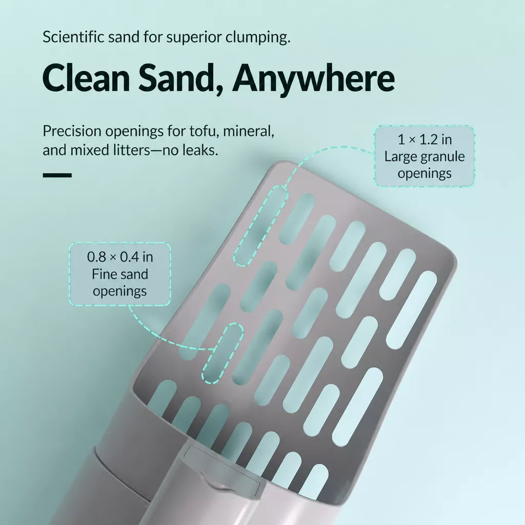 Cat Litter Scoop with Built-In Waste Bag Holder