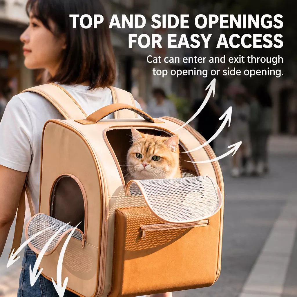 Expandable Pet Carrier Backpack for Pets Up to 16 lb