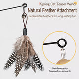Detachable Feather Wand Cat Toy with Wooden Handle