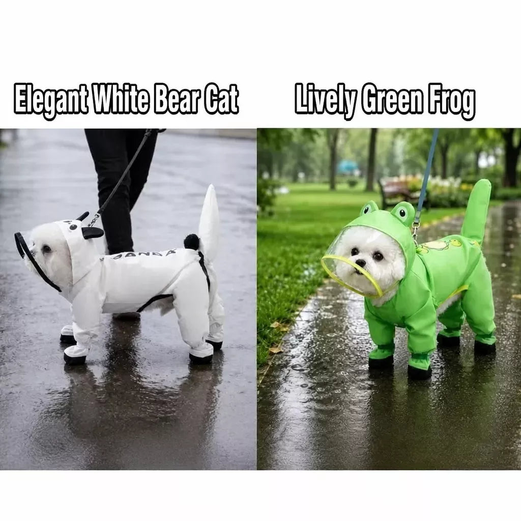 Frog-Style Full-Coverage Raincoat for Small Dogs