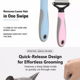 Double-Sided Dematting & Deshedding Brush for Dogs and Cats