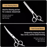 Stainless Steel Pet Grooming Scissors & Comb Set