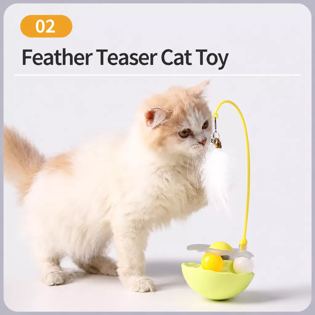 Wobble Cat Toy with Feather Accessory