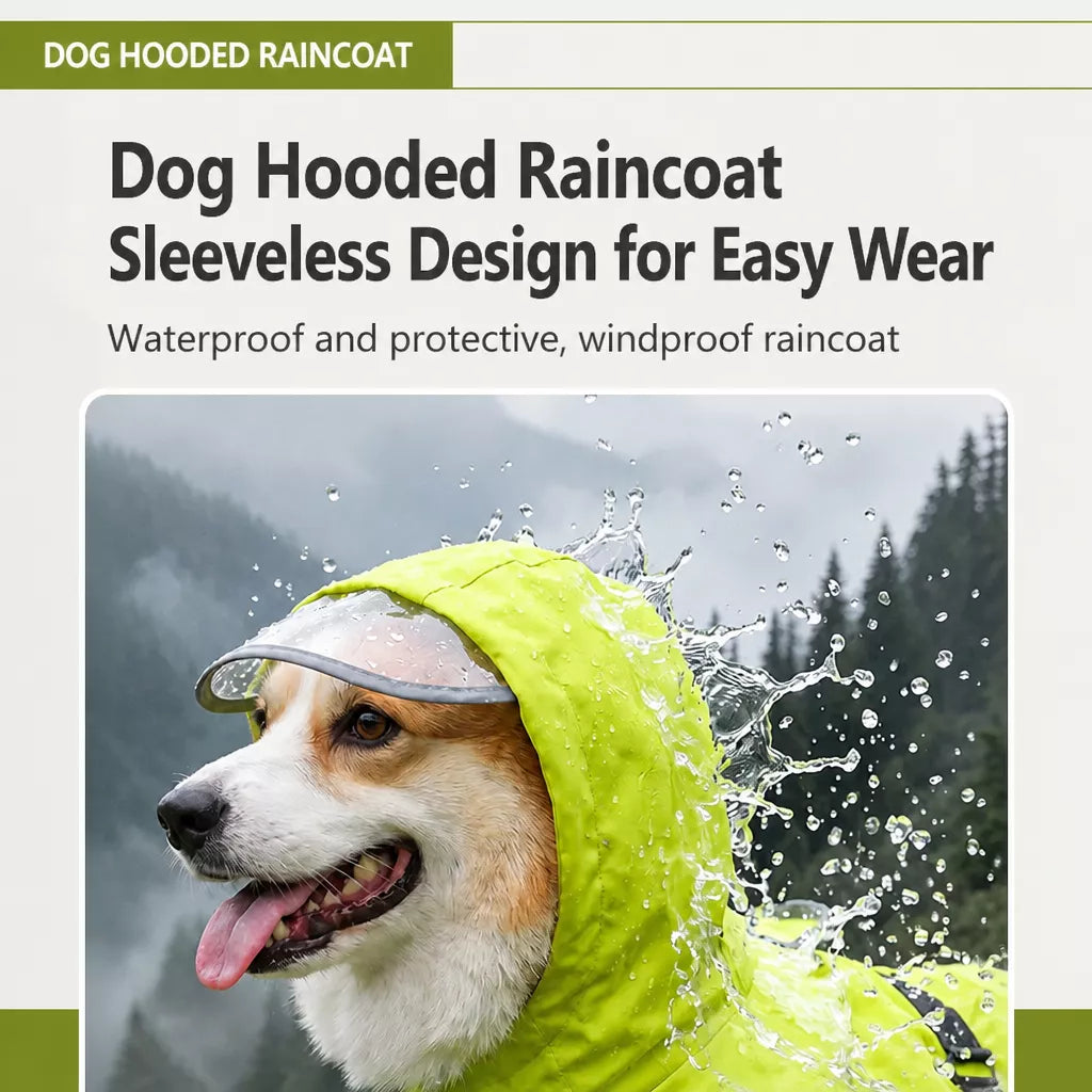 Waterproof Dog Raincoat with Belly Coverage