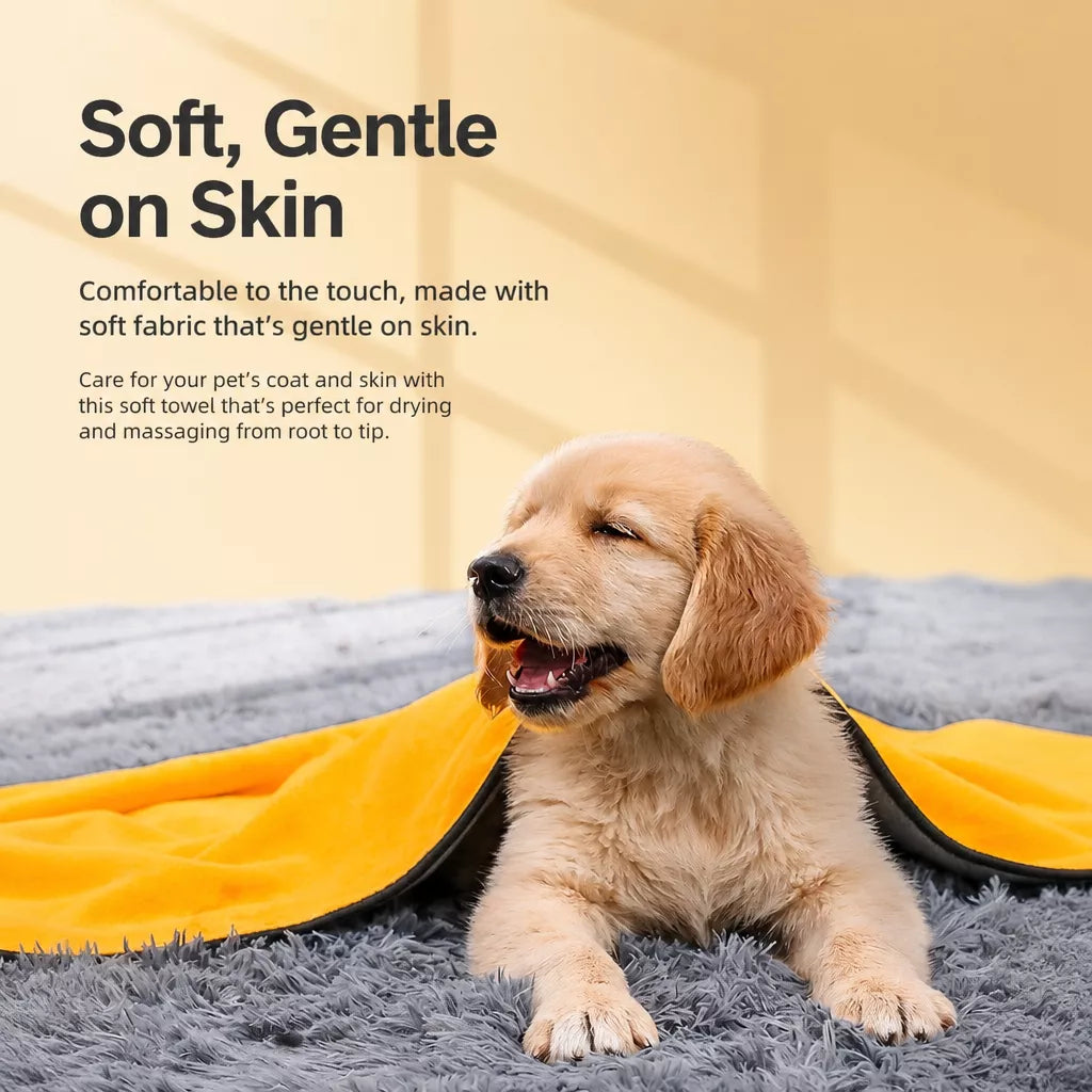 Quick-Dry Pet Bath Towel for Dogs and Cats