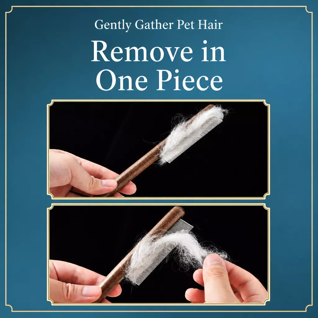 Wooden Cat Grooming Comb for Detangling and Loose Hair