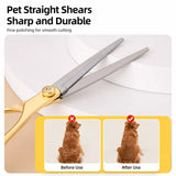Dog Grooming Shears Set with Thinning, Curved & Straight Shears