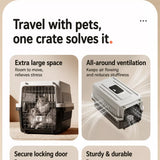 Pet Airline Travel Carrier with Hanging Bowl for Cats and Small Dogs