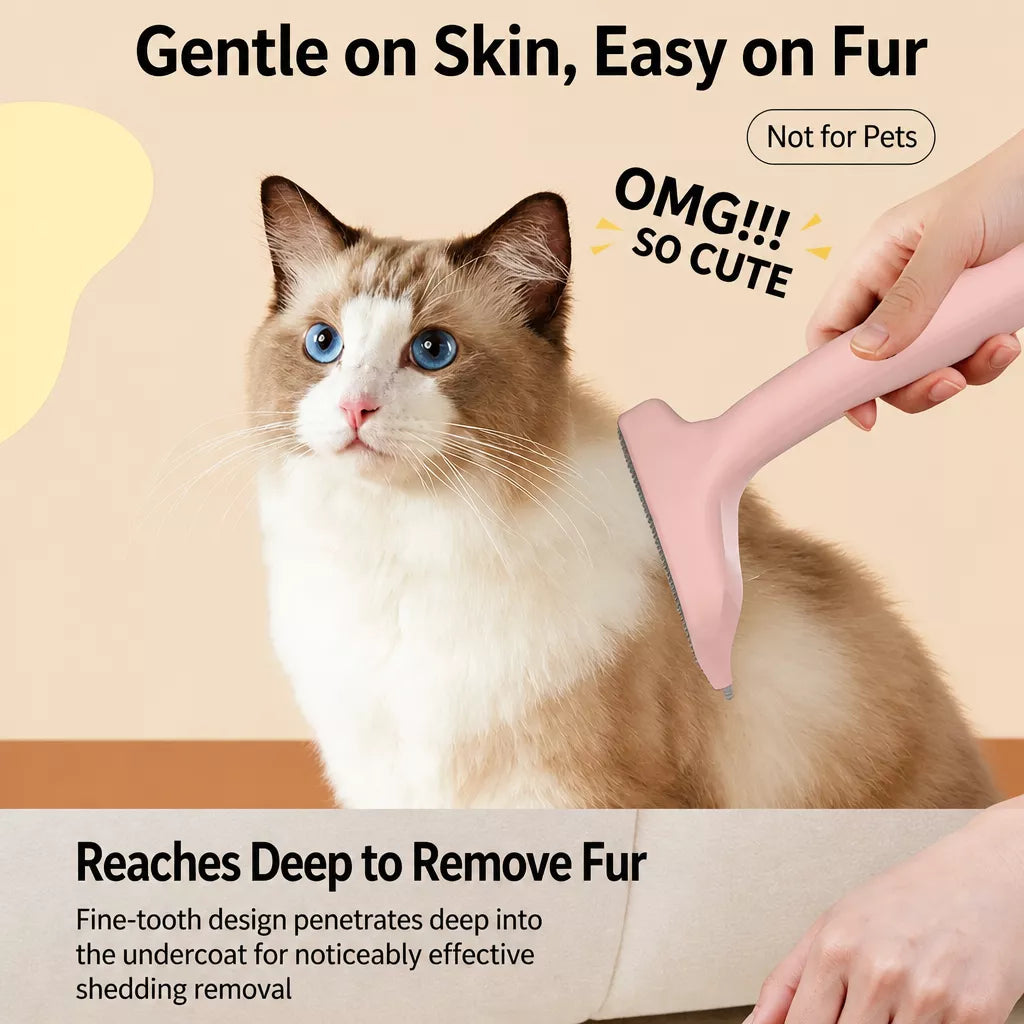 Curved Pet Deshedding Comb for Cats and Dogs
