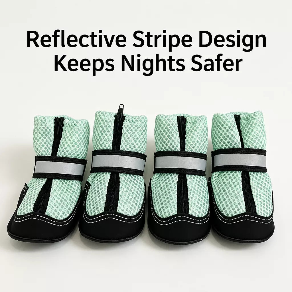 Breathable Mesh Dog Shoes with Zipper Closure