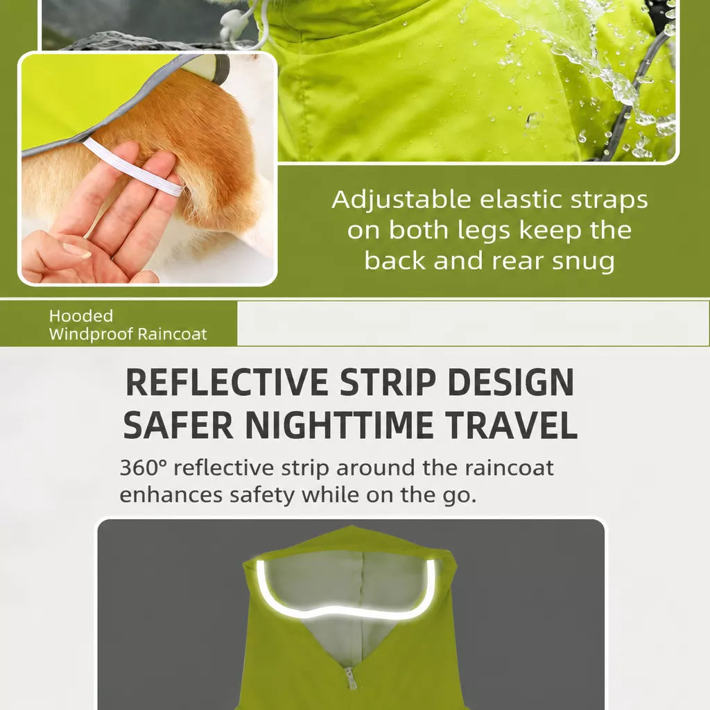 Waterproof Dog Raincoat with Belly Coverage