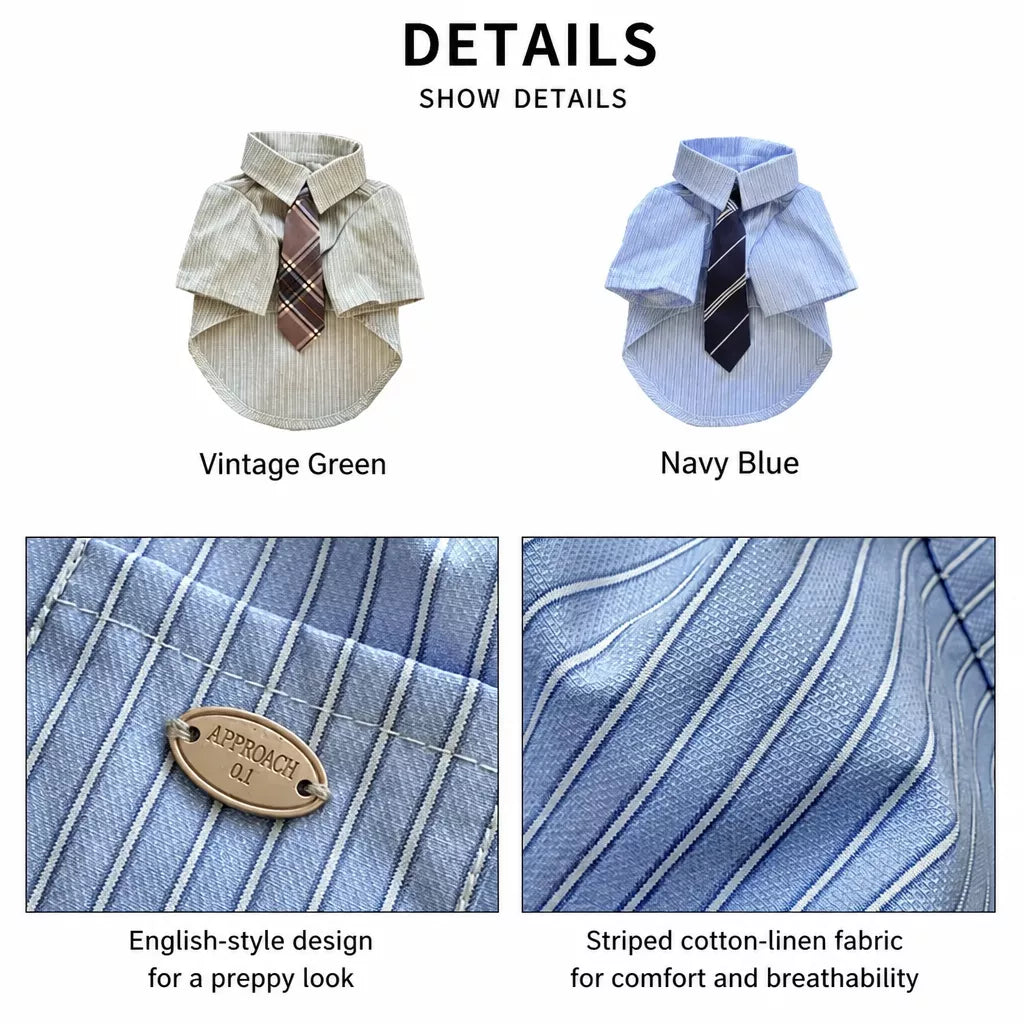 Lightweight Cotton-Linen Shirt for Cats and Dogs