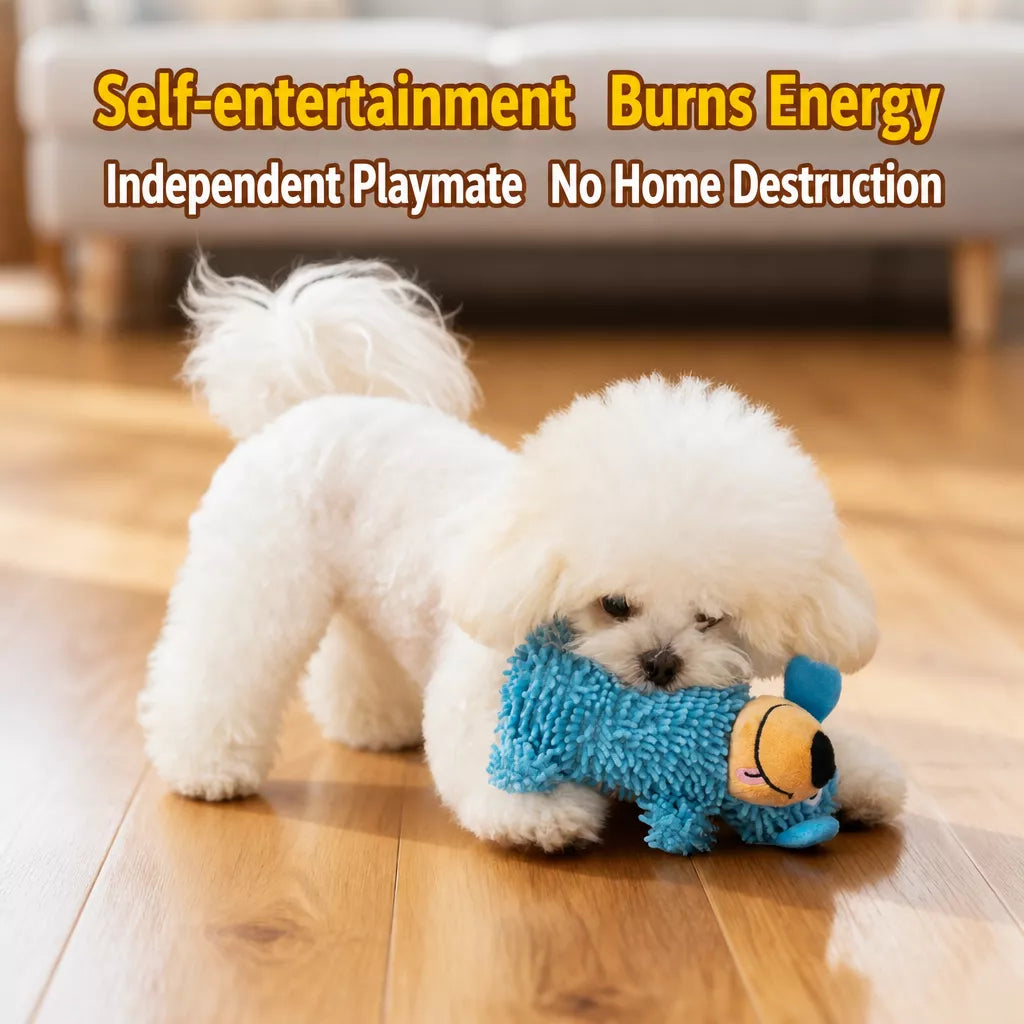 Squeaky Fleece Mop Dog Toy