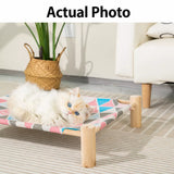 Wood-Frame Cot-Style Pet Bed with Polyester Cover