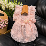 Pet Princess Dress with Leash Ring for Small Dogs and Cats