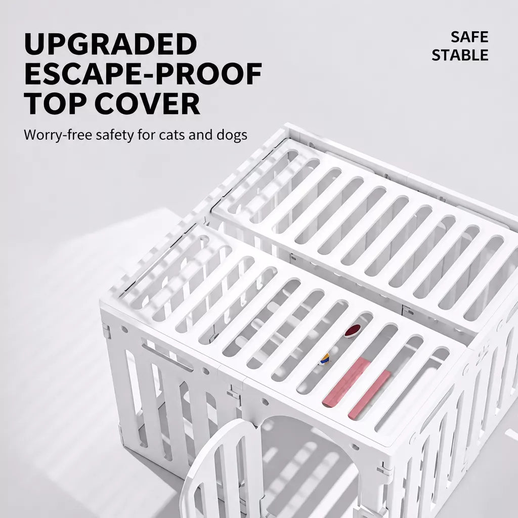 Plastic Modular Indoor Dog Playpen with Door