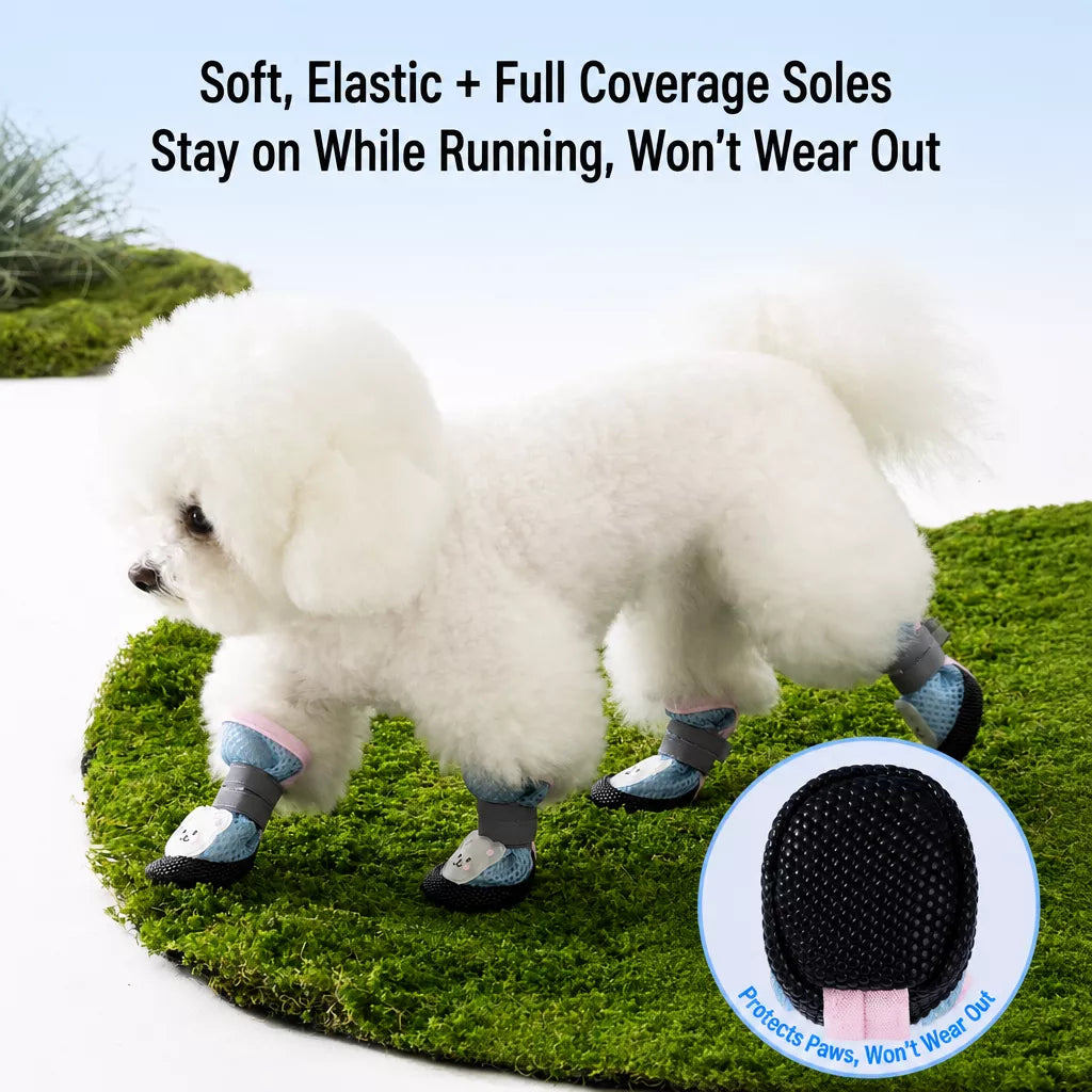 Nylon Dog Boots for Small Dogs – Soft Sole, Stay-On Design