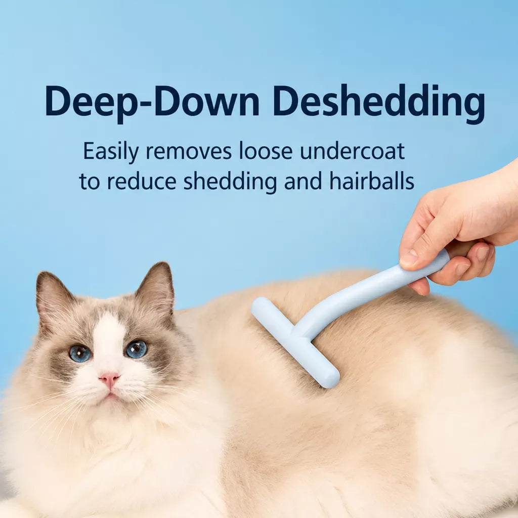 Long- and Short-Tooth Pet Rake Comb for Dogs and Cats
