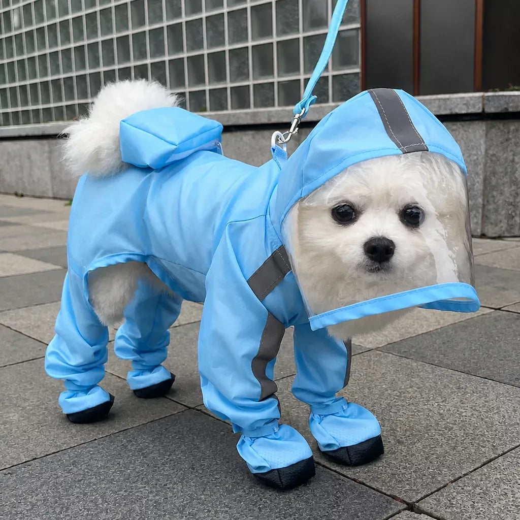 Four-Leg Waterproof Raincoat for Small Dogs