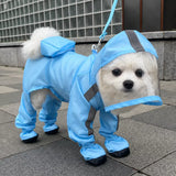 Four-Leg Waterproof Raincoat for Small Dogs