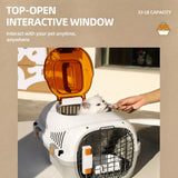 Portable Plastic Pet Carrier for Cats and Small Dogs Up to 16 lb
