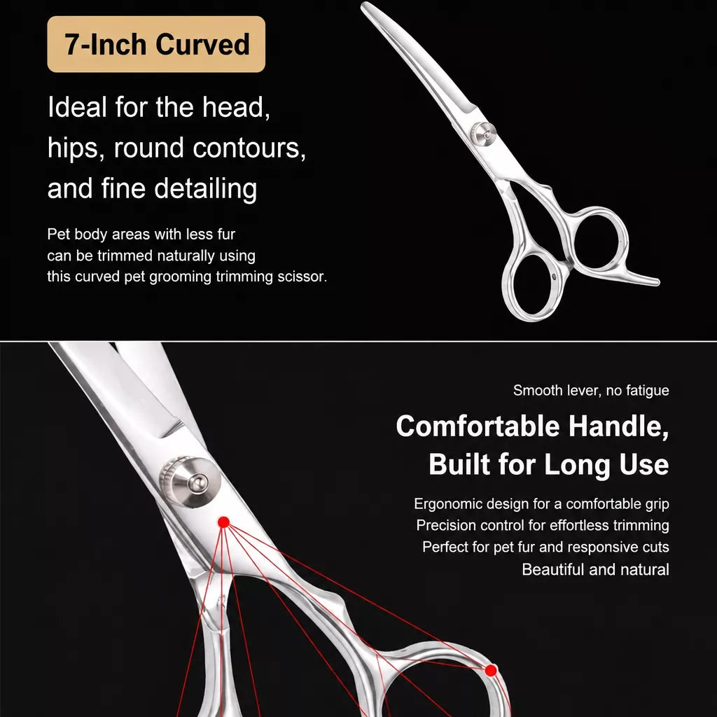 Stainless Steel Pet Grooming Scissors & Comb Set