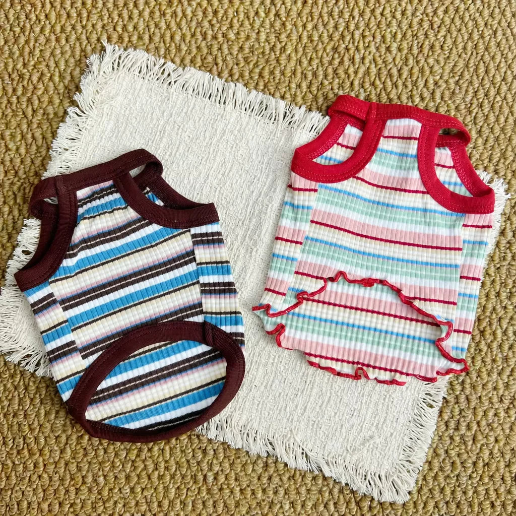 Summer Striped Cotton Pet Tank Top