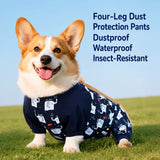 Waterproof Four-Leg Dog Raincoat with Belly Coverage