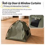 Semi-Enclosed Pet Tent Bed with Window for Small Dogs and Cats