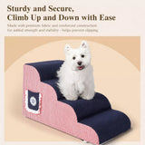 Pet Stairs for Small Dogs with Removable, Washable Design