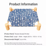 Elevated Wood Frame Pet Bed with Removable Polyester Cover