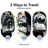 Cat Backpack Carrier with Panoramic Window and Side Vents