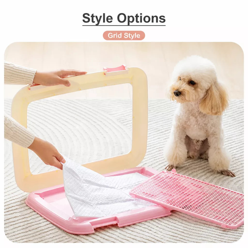 Flat Plastic Dog Potty Tray with Mesh Grate