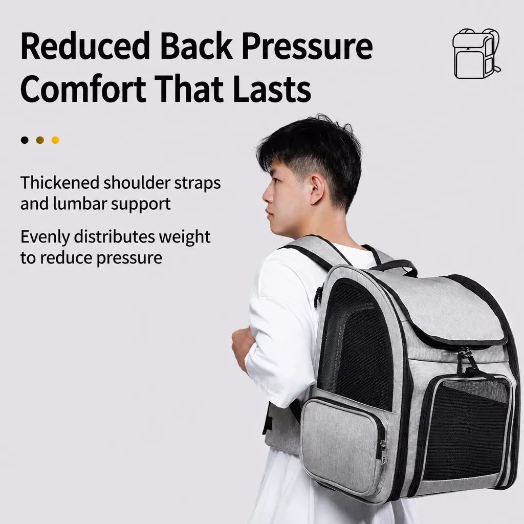 Large Breathable Pet Carrier Backpack for Dogs and Cats