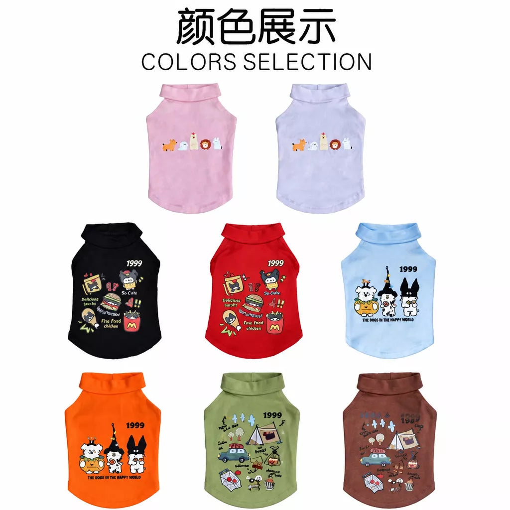 Summer Sleeveless Pet Vest for Dogs and Cats