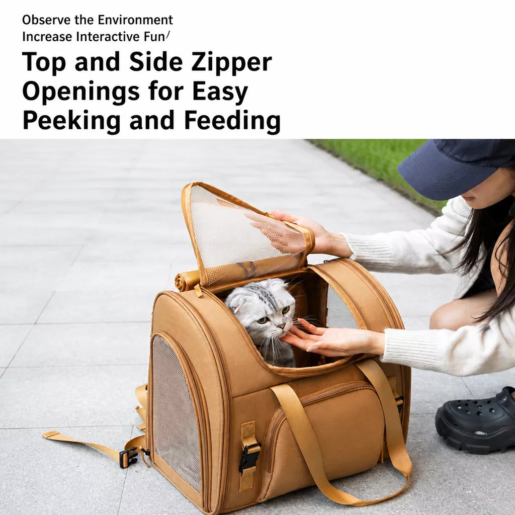 Expandable Pet Carrier Backpack for Cats and Small Dogs